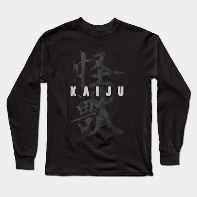 Kaiju Japanese Kanji Text Long Sleeve T-Shirt by Above the Village Design